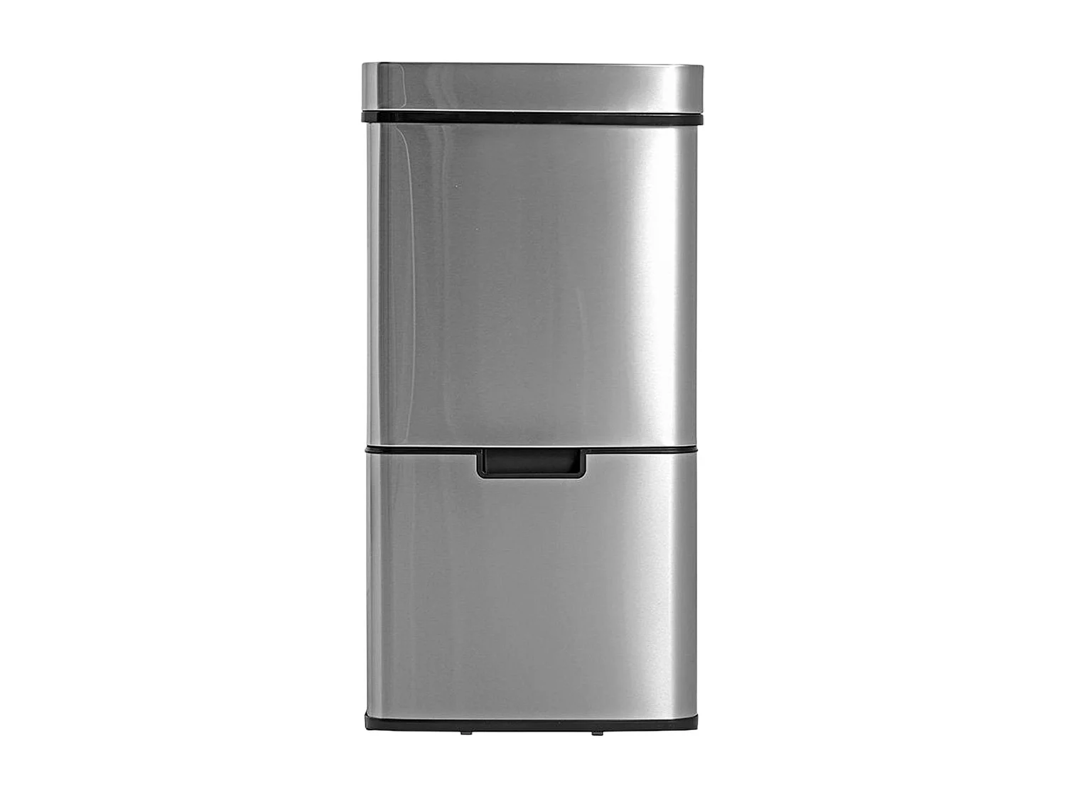 WELL HOME Poubelle de tri 72L (47L+25L), poubelle à 2 compartiments, ouverture automatique avec capteur, en inox, chromé