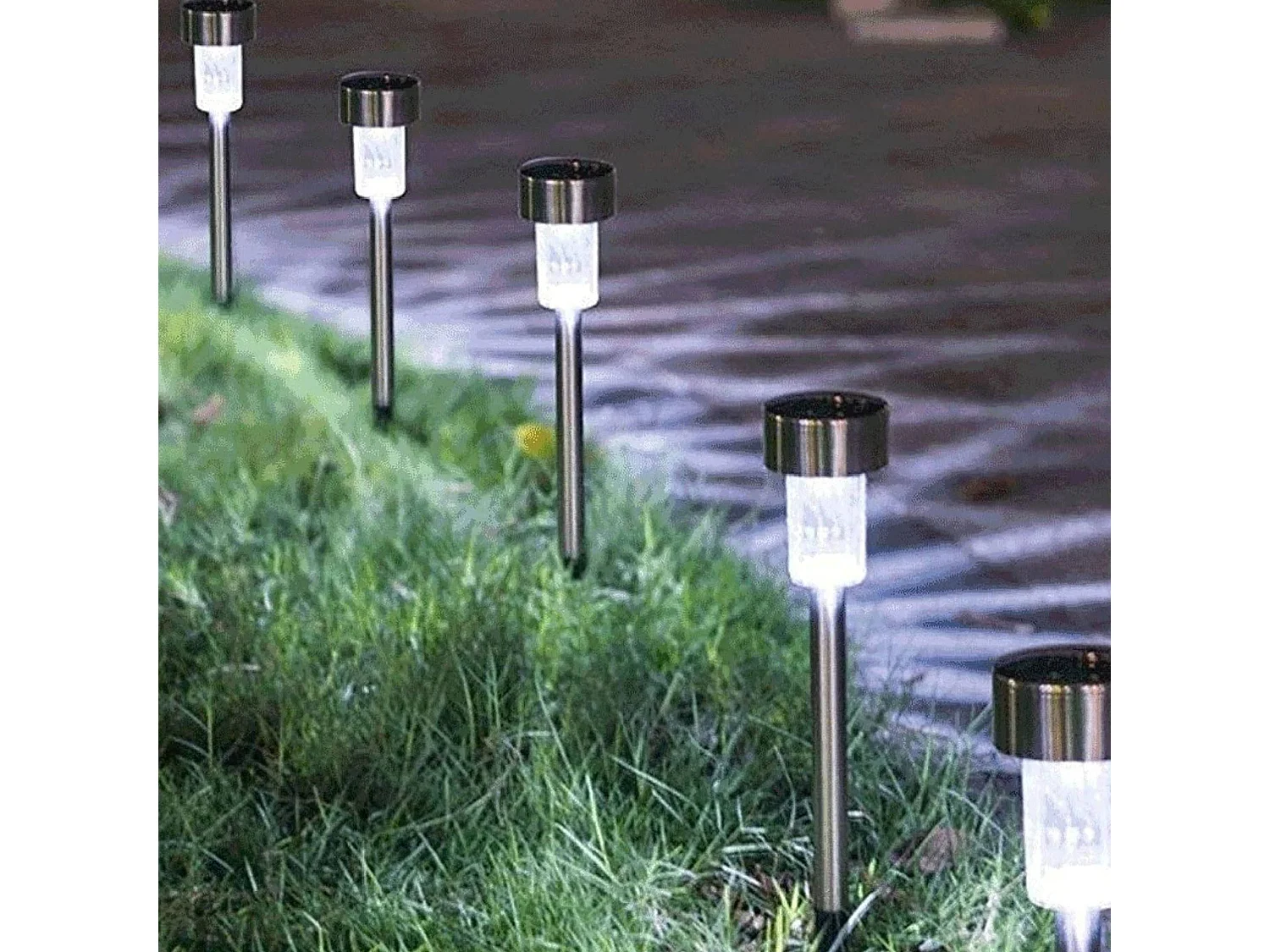 Well Home Set de 7 lampes solaires Ø4,6cm en inox