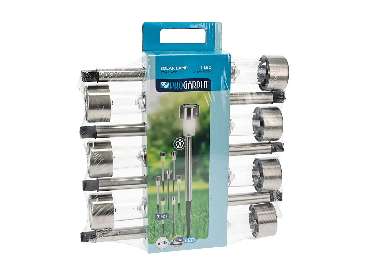 Well Home Set de 7 lampes solaires Ø4,6cm en inox