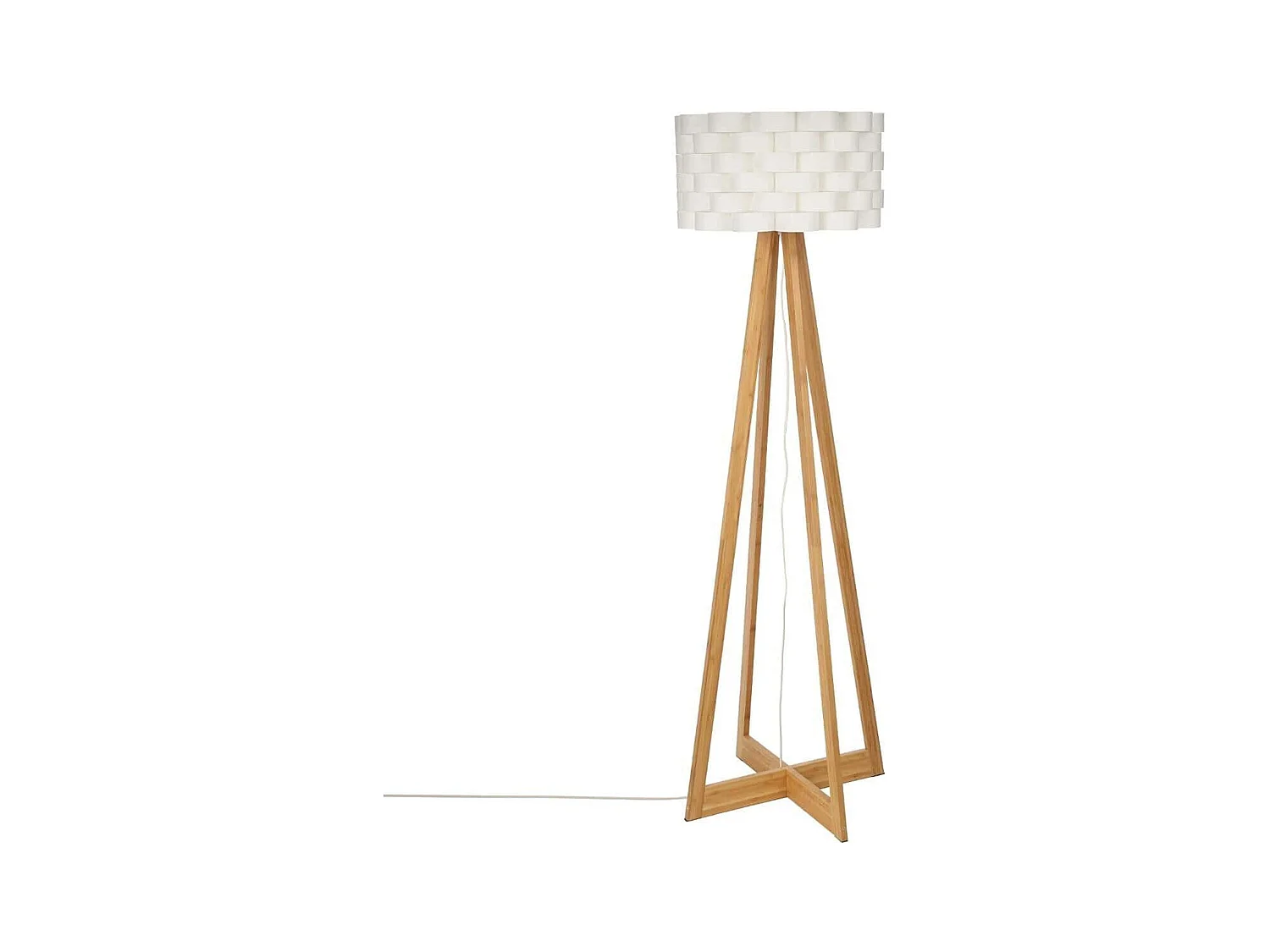 WELL HOME - Lampadaire en bambou blanc Ø50x150