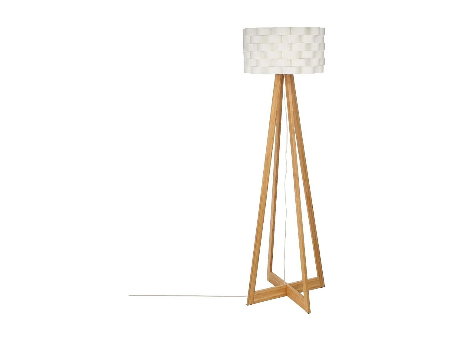 WELL HOME - Lampadaire en bambou blanc Ø50x150