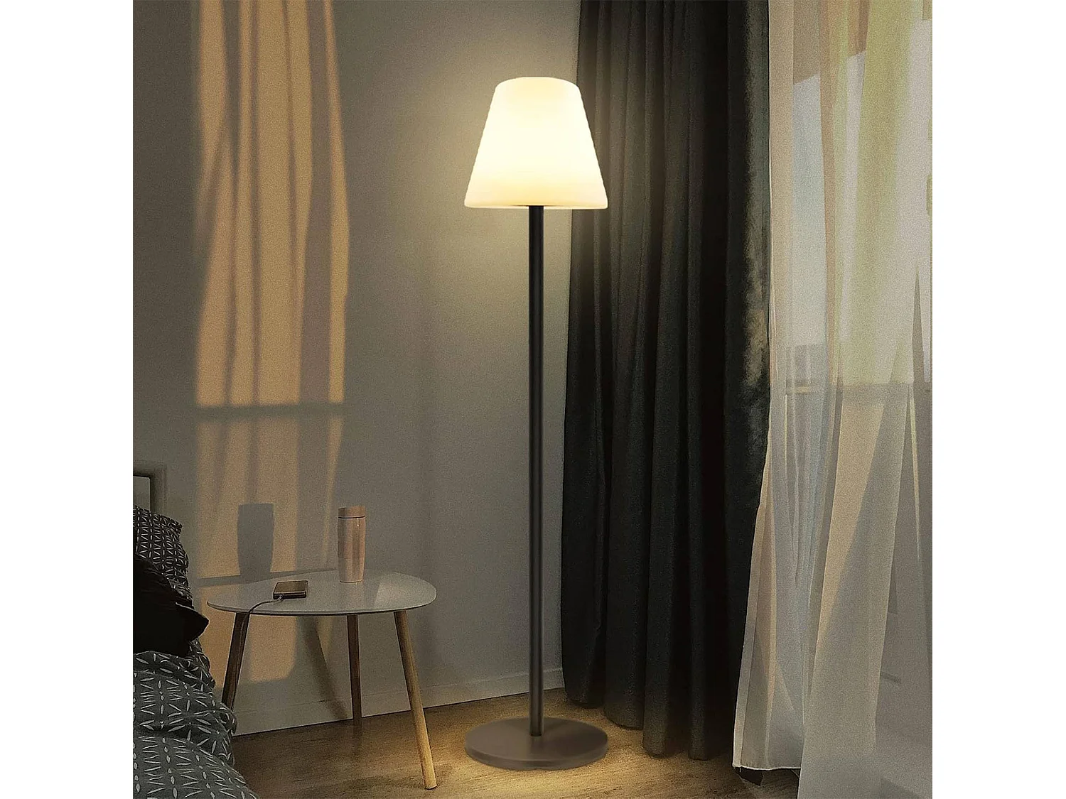 Lampe Well Home Ø16,5x106cm pour usage extérieur rechargeable