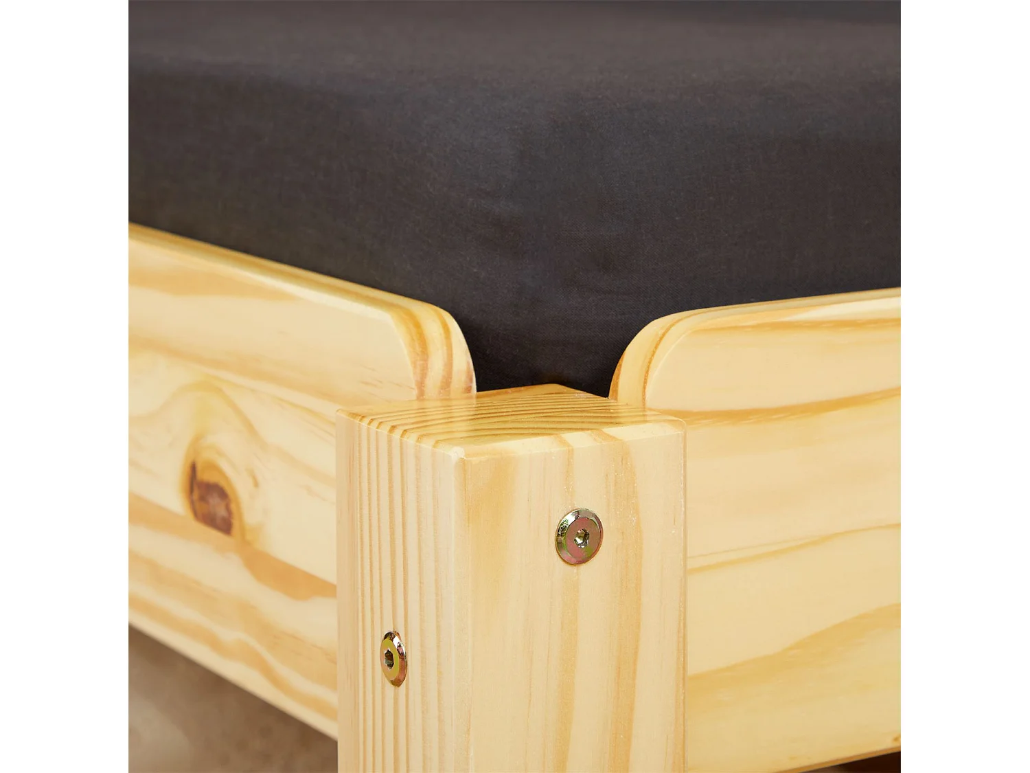 Lot de 2 lits superposables RINO 90 x 190 cm, lits simples 1 place, couchage d'appoint, en pin massif vernis naturel