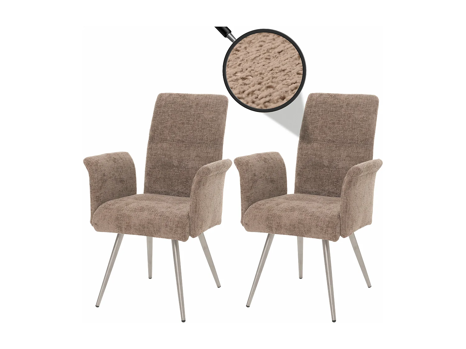 Chaise de salle à manger MCW-G55 (lot de 2),  marron