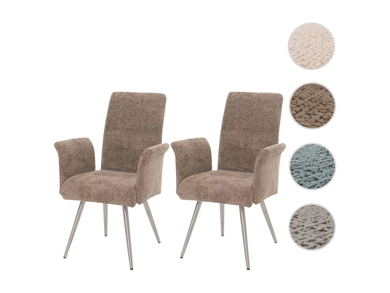 Chaise de salle à manger MCW-G55 (lot de 2),  marron