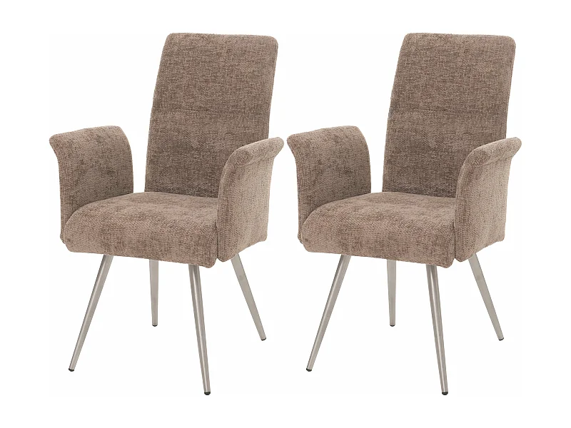 Chaise de salle à manger MCW-G55 (lot de 2),  marron