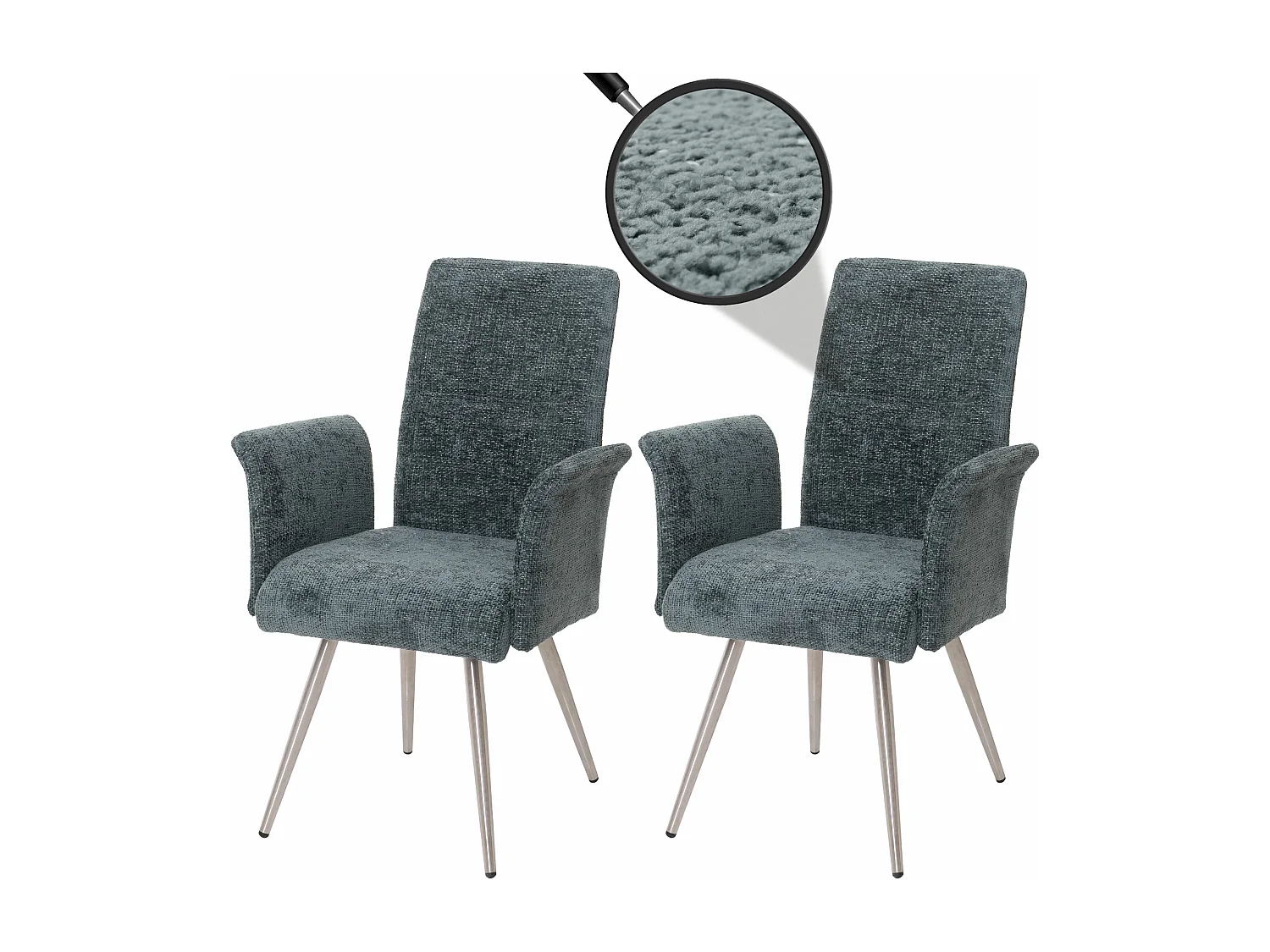 Eetkamerstoel MCW-G55 (set van 2),  blauw-groen