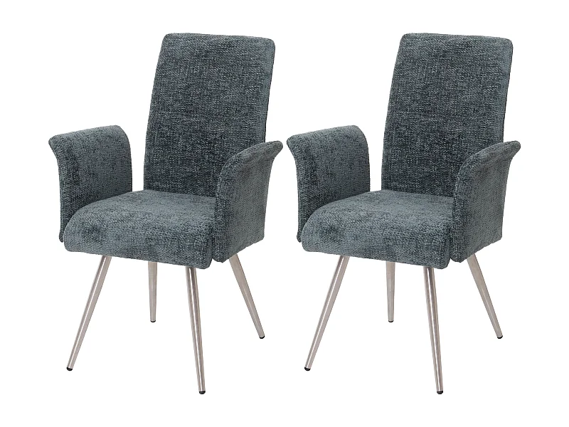 Chaise de salle à manger MCW-G55 (lot de 2),  bleu-vert