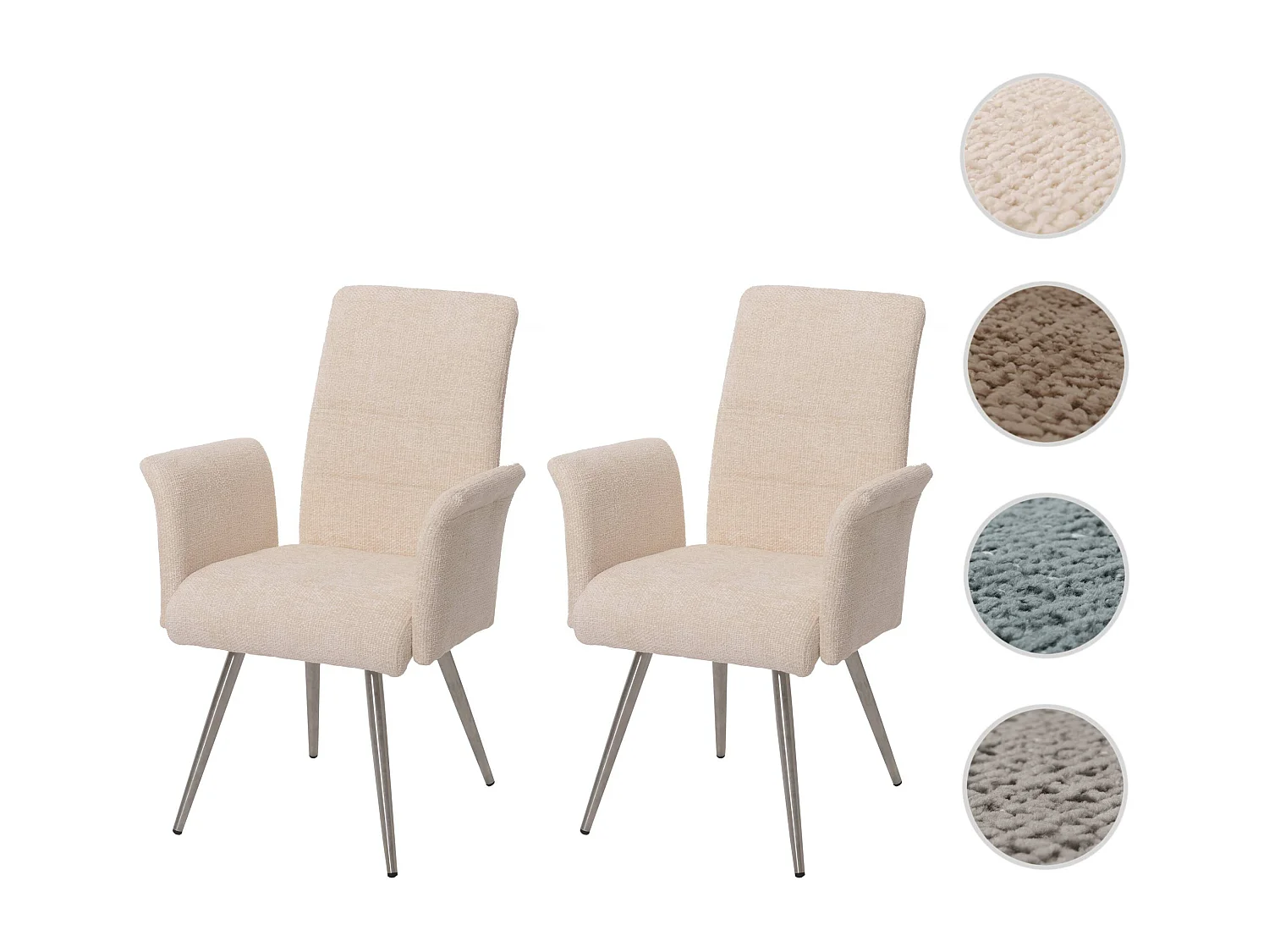 Krzesło do jadalni MCW-G55 (zestaw 2 sztuk),  kremowy