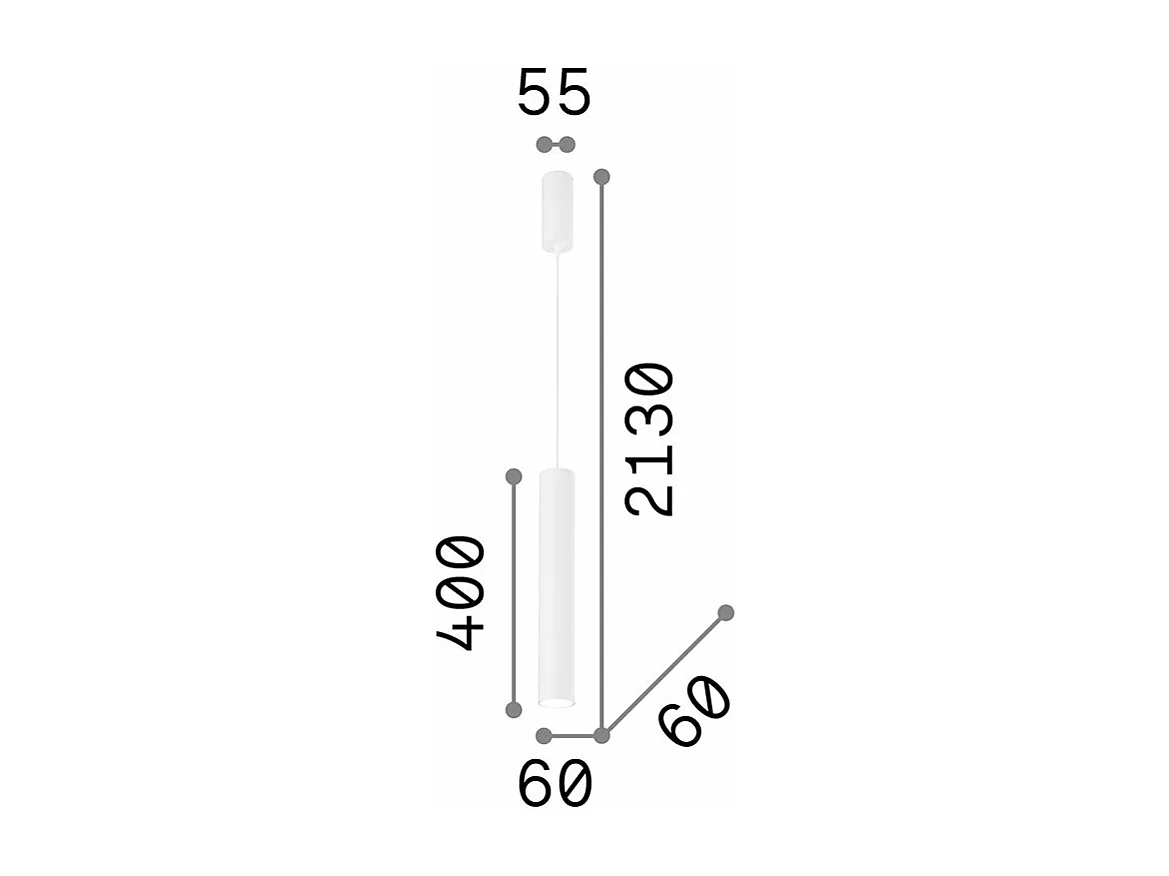 Ideal Lux Tube - LED 1 licht Slim Deckenanhänger Schwarz