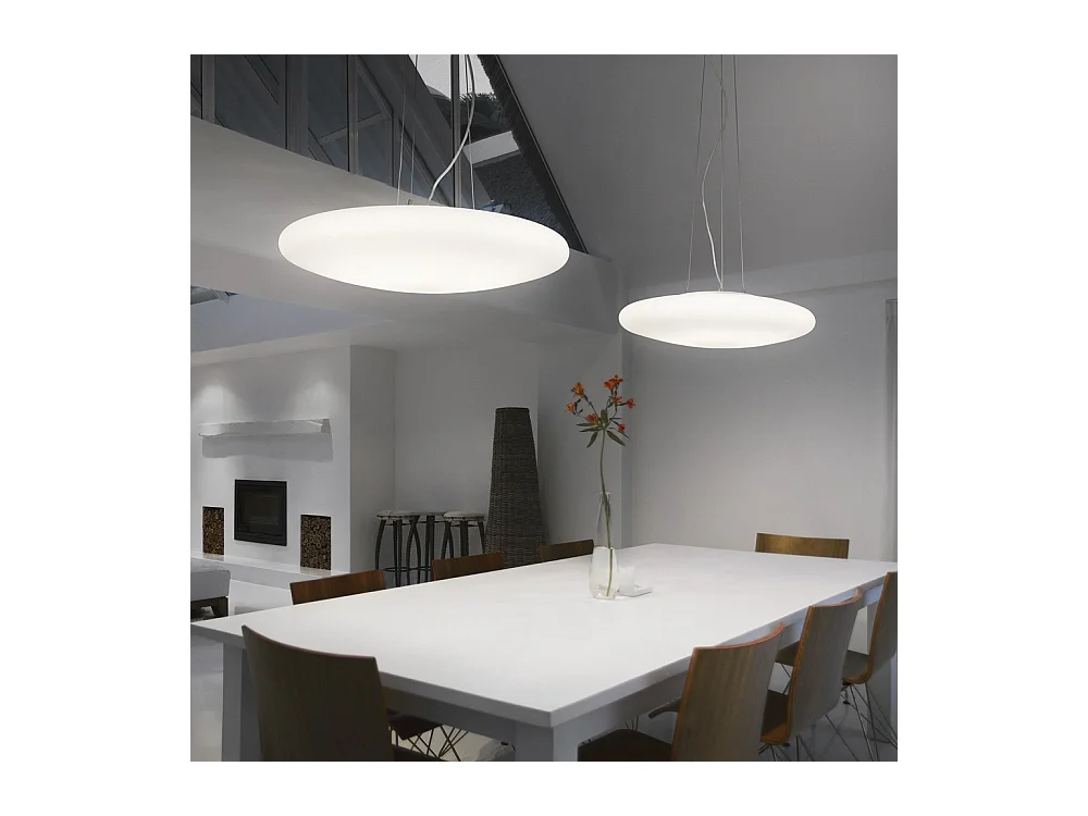 Ideal Lux Smarties Bianco Grand plafond suspendu à 5 ampoules blanc, E27
