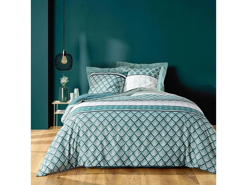 Juego de cama de 3 Piezas Stria Esmeralda 240 x 220 cm