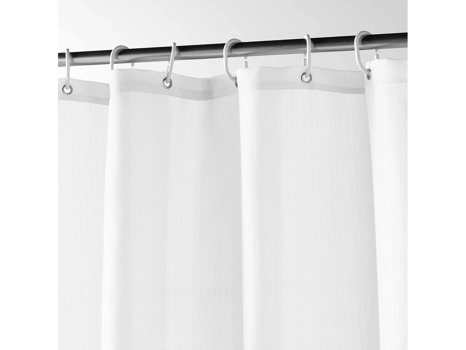 Cortina de ducha lisa con ganchos 180 x 200 cm
