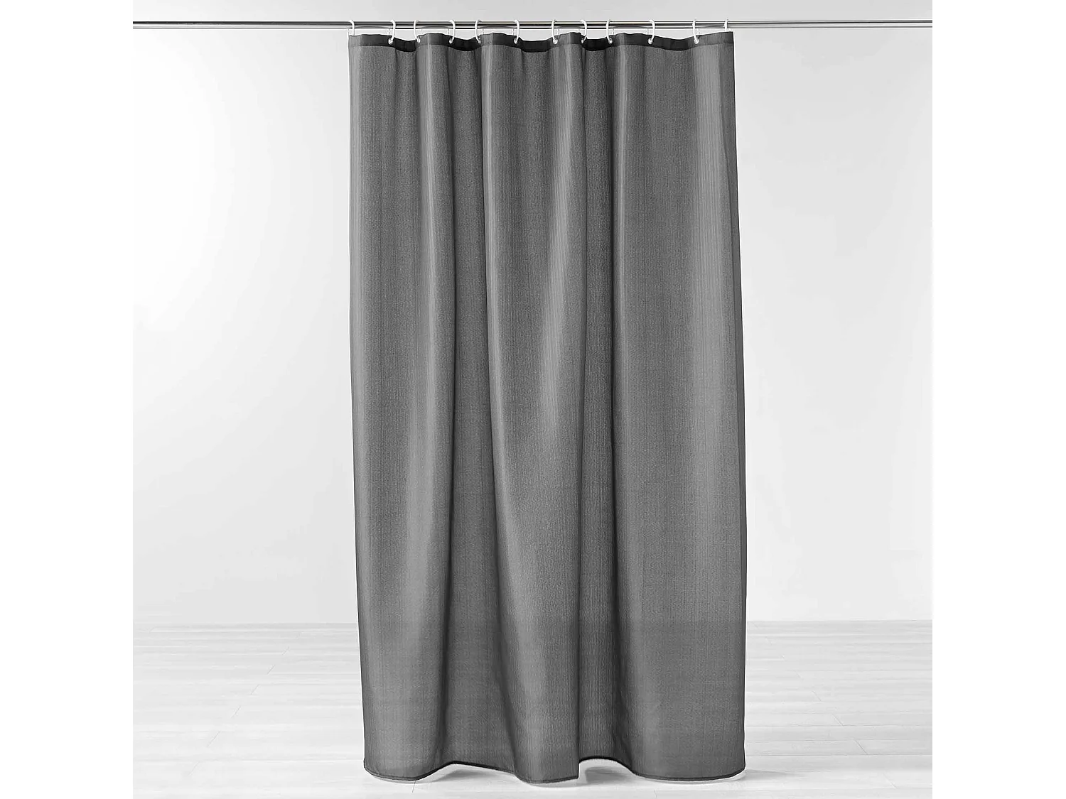 Cortina de ducha lisa con ganchos 180 x 200 cm