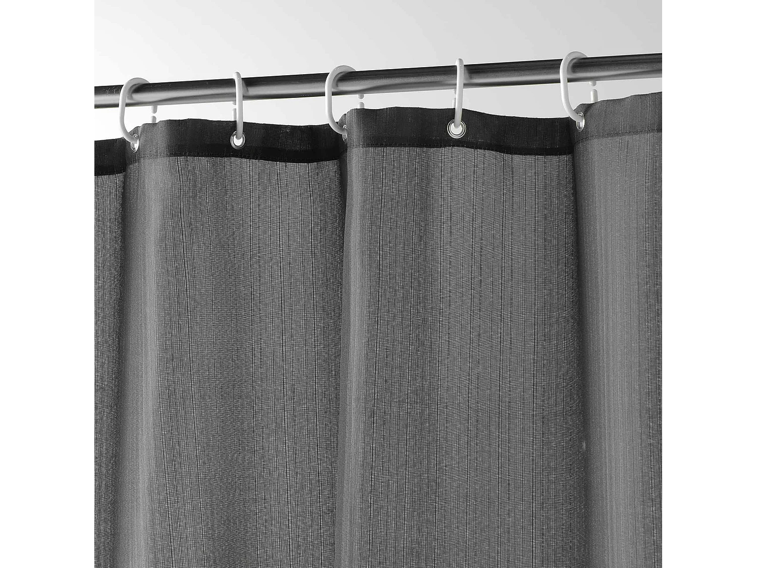 Cortina de ducha lisa con ganchos 180 x 200 cm