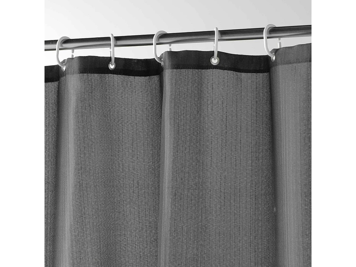 Duschvorhang in Uni-Farbe mit Haken 180 x 200 cm