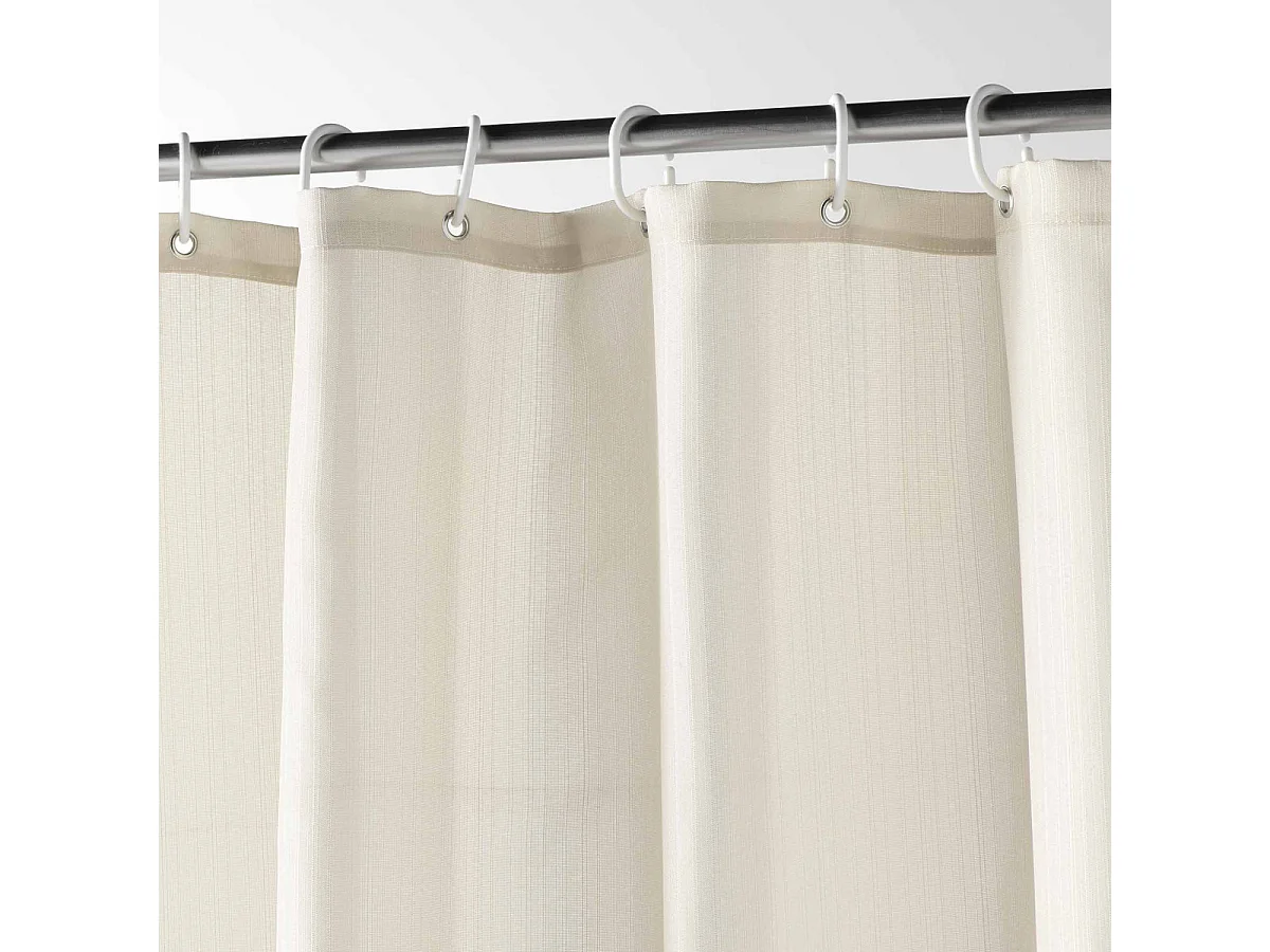 Duschvorhang in Uni-Farbe mit Haken 180 x 200 cm