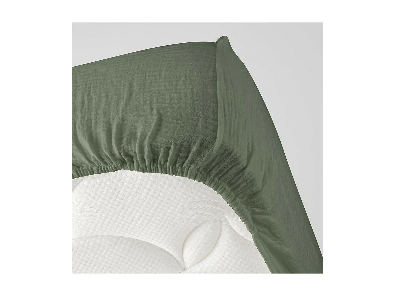 Hoeslaken Dubbele Gaze van Katoen Angelia 140x190 Khaki - Zachtheid en Elegantie