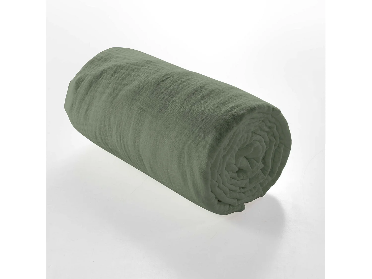 Hoeslaken Dubbele Gaze van Katoen Angelia 140x190 Khaki - Zachtheid en Elegantie