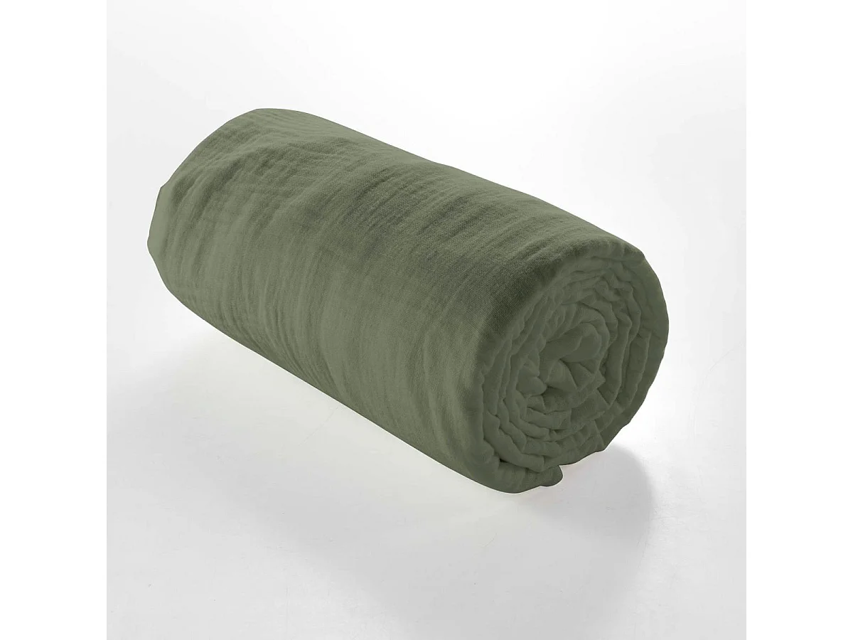 Spannbetttuch aus Baumwollgaze 140 x 190 cm