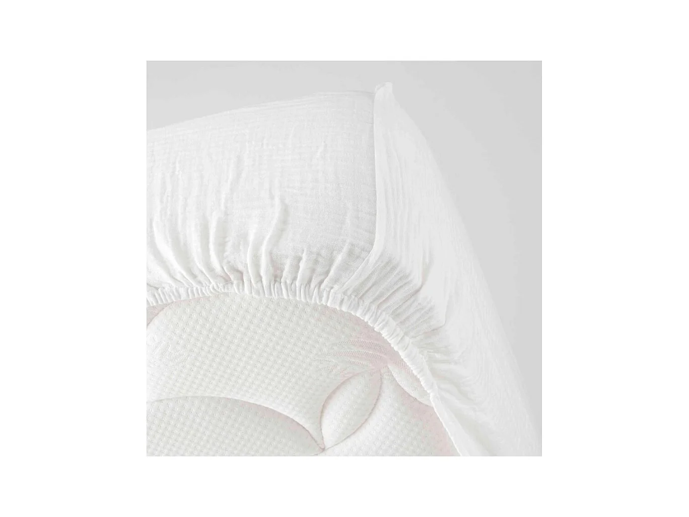 Hoeslaken Dubbele Gaze van Katoen Angelia Wit 140x190 - Zachtheid en Elegantie