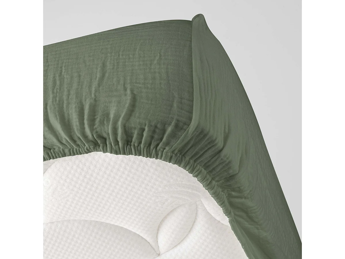 Sábana bajera de gasa de algodón 160 x 200 cm