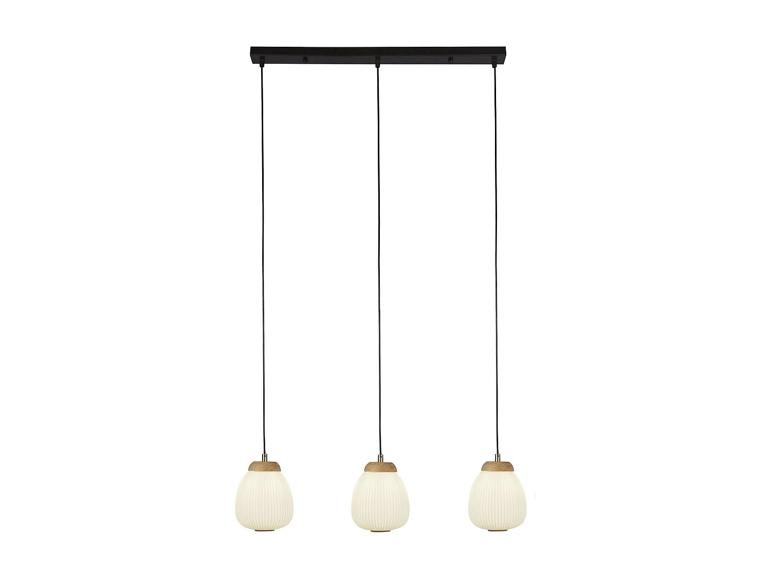Lampadario Contemporaneo Ella Acciaio Bianco Vetro Nero 3 Luci E14