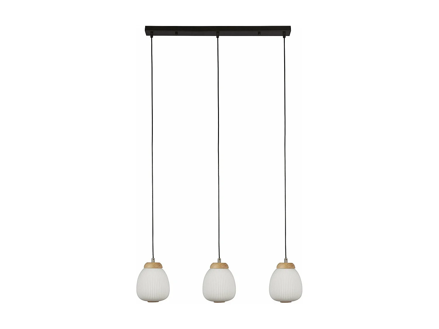 Lampadario Contemporaneo Ella Acciaio Bianco Vetro Nero 3 Luci E14