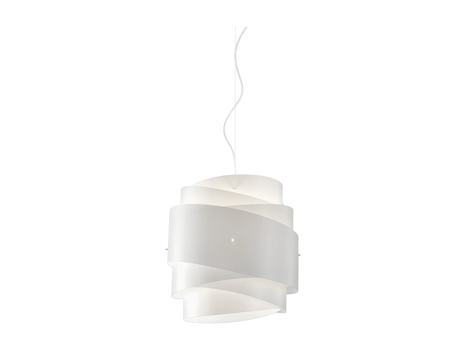 Sospensione Moderna Bea Polilux ® Bianco E Metallo Cromo 1 Luce E27 D40Cm