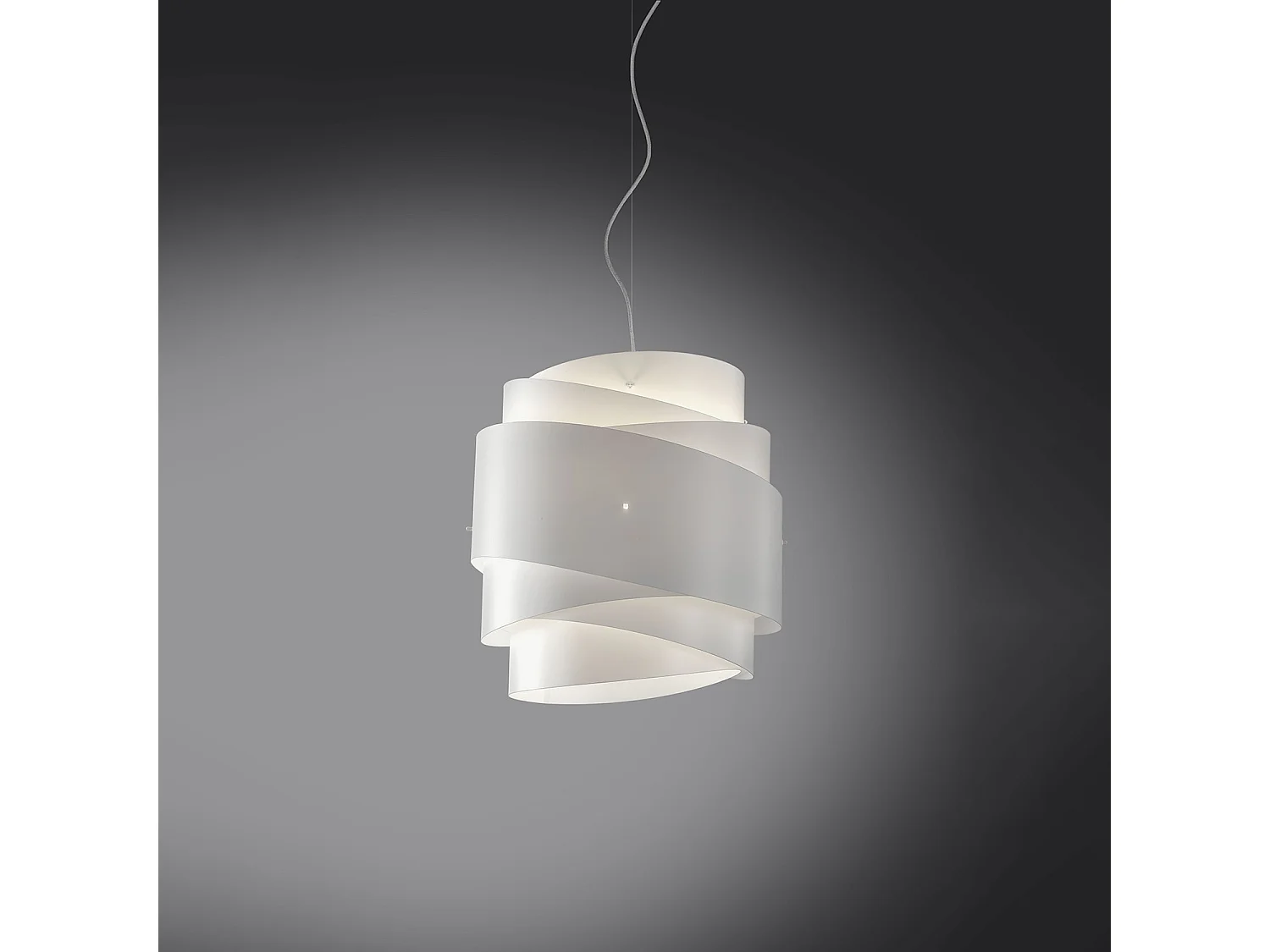 Sospensione Moderna Bea Polilux ® Bianco E Metallo Cromo 1 Luce E27 D40Cm
