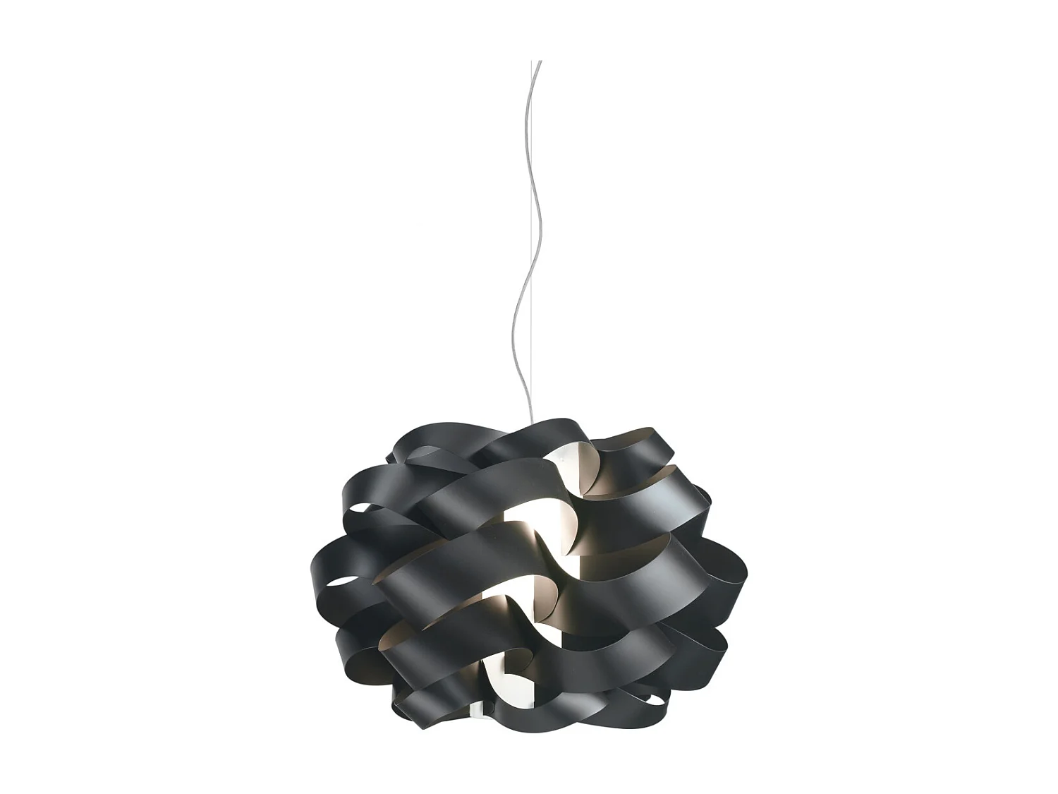 Lampadario Moderno Cloud Polilux ® Nero E Metallo Cromo 3 Luci E27