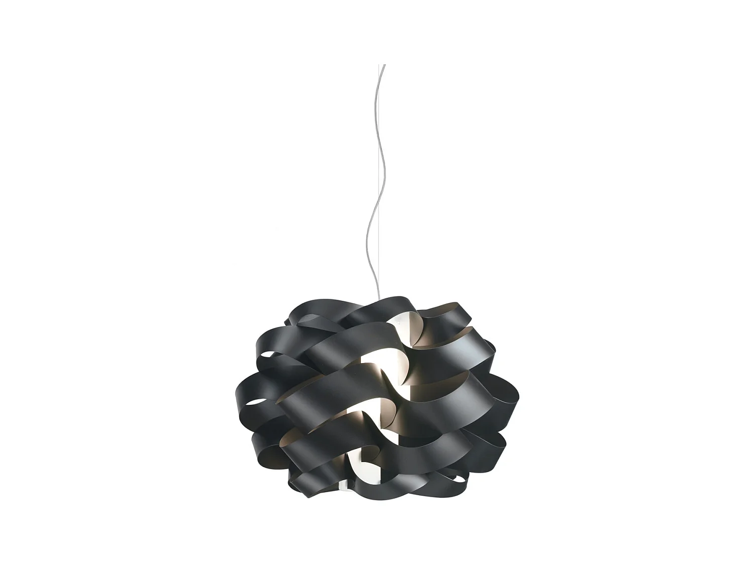 Lampadario Moderno Cloud Polilux ® Nero E Metallo Cromo 3 Luci E27