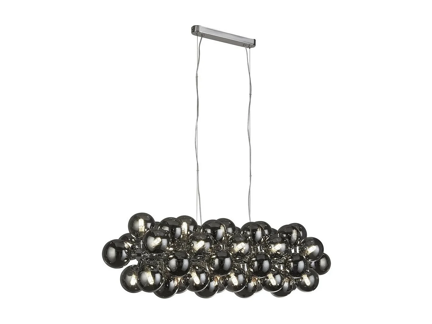 Searchlight Berry Suspension en verre fumé à 25 lumières