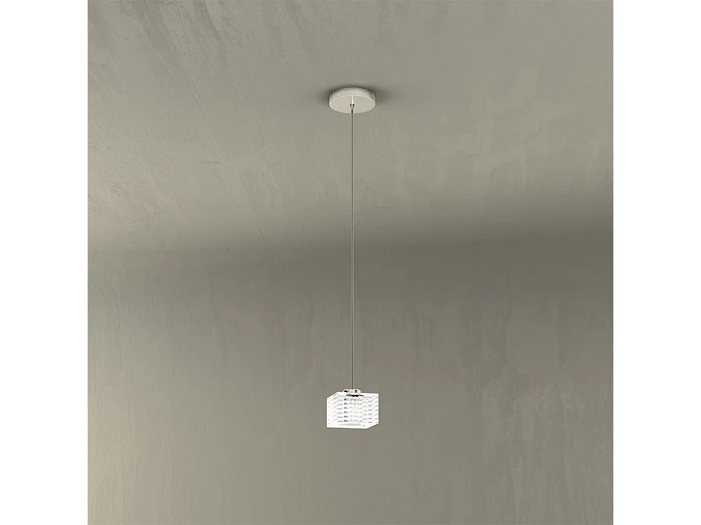 Sospensione Contemporanea Metropolitan Metallo Cromo Vetro Trasparente 1 Luce G9