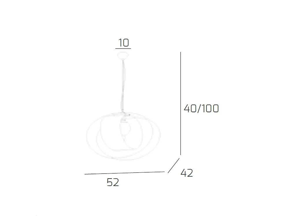 Sospensione Moderna Lap Metallo Bianco E Vetro Tortora 1 Luce E27 52Cm