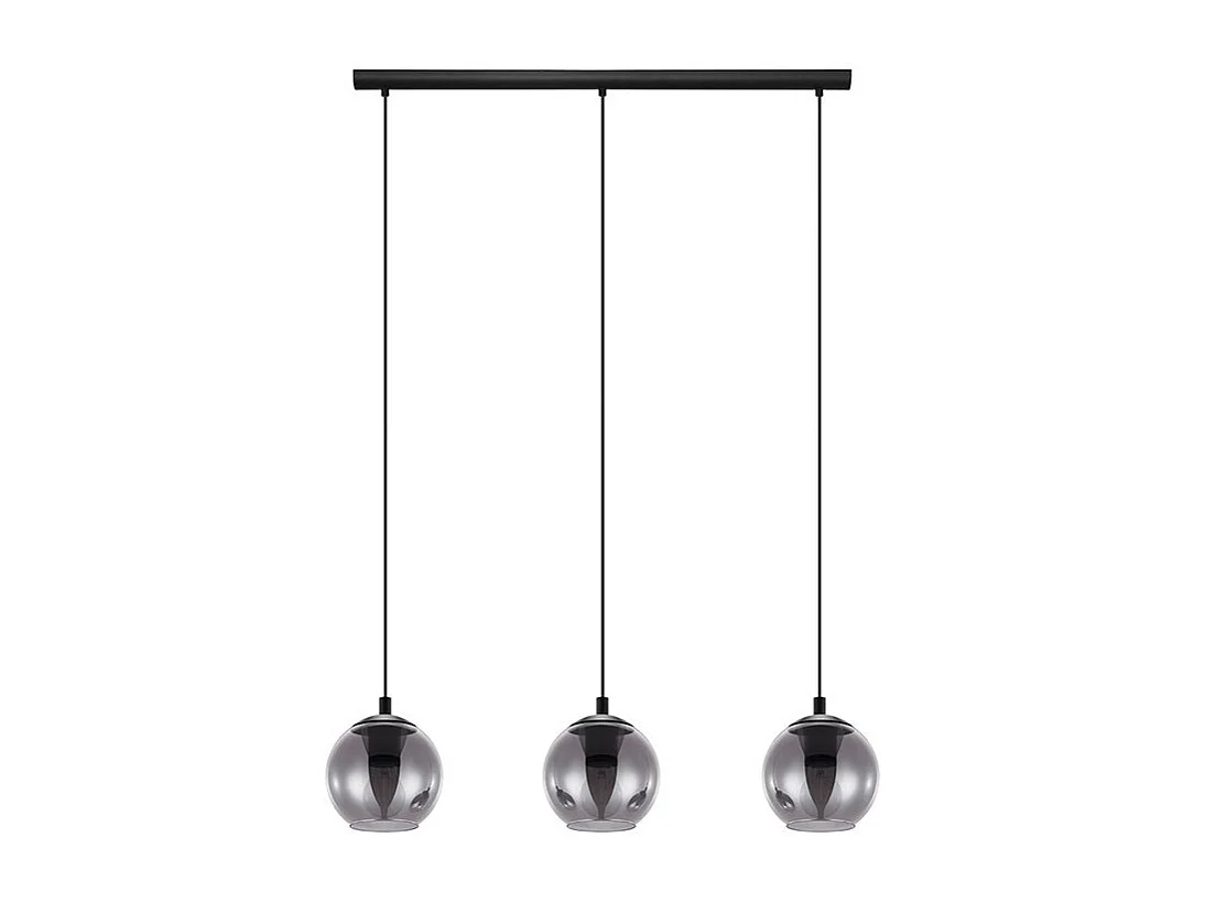 Lampadario Moderno Ariscani 3 Luci Acciaio Nero