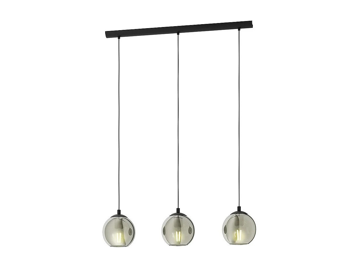 Lampadario Moderno Ariscani 3 Luci Acciaio Nero