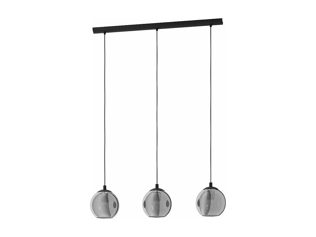 Lampadario Moderno Ariscani 3 Luci Acciaio Nero