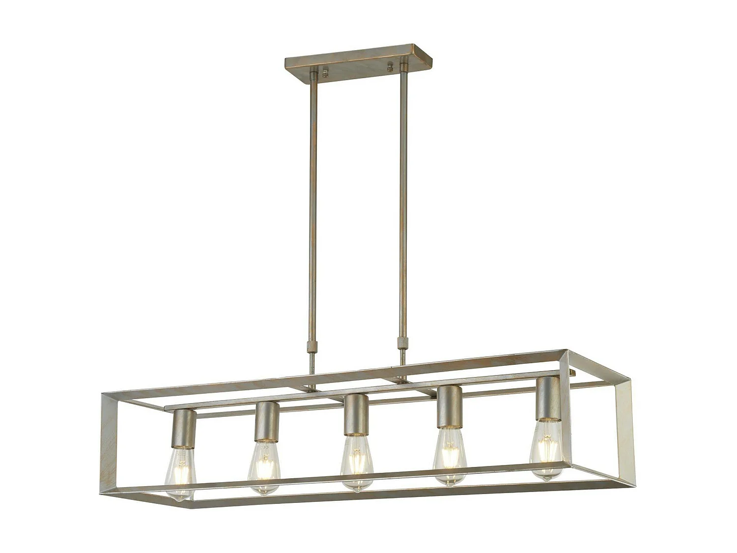 Searchlicht Heaton - 5 Lichtbalken Anhänger Silber, Gold, E27