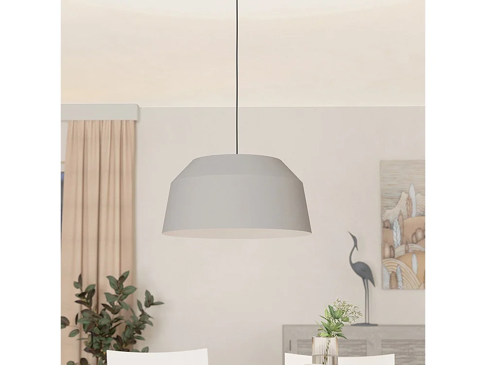 Lampadario Contemporaneo Contrisa 1 Luce Acciaio Grigio