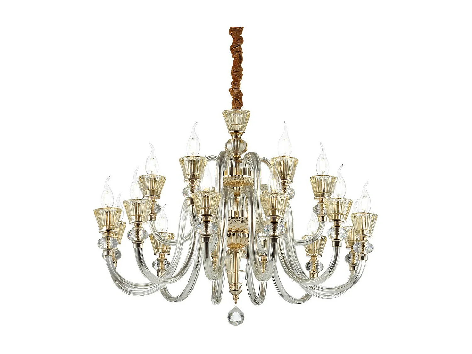 Ideal Lux Strauss - Lampadario 18 Luci Finitura Oro Rosa, E14