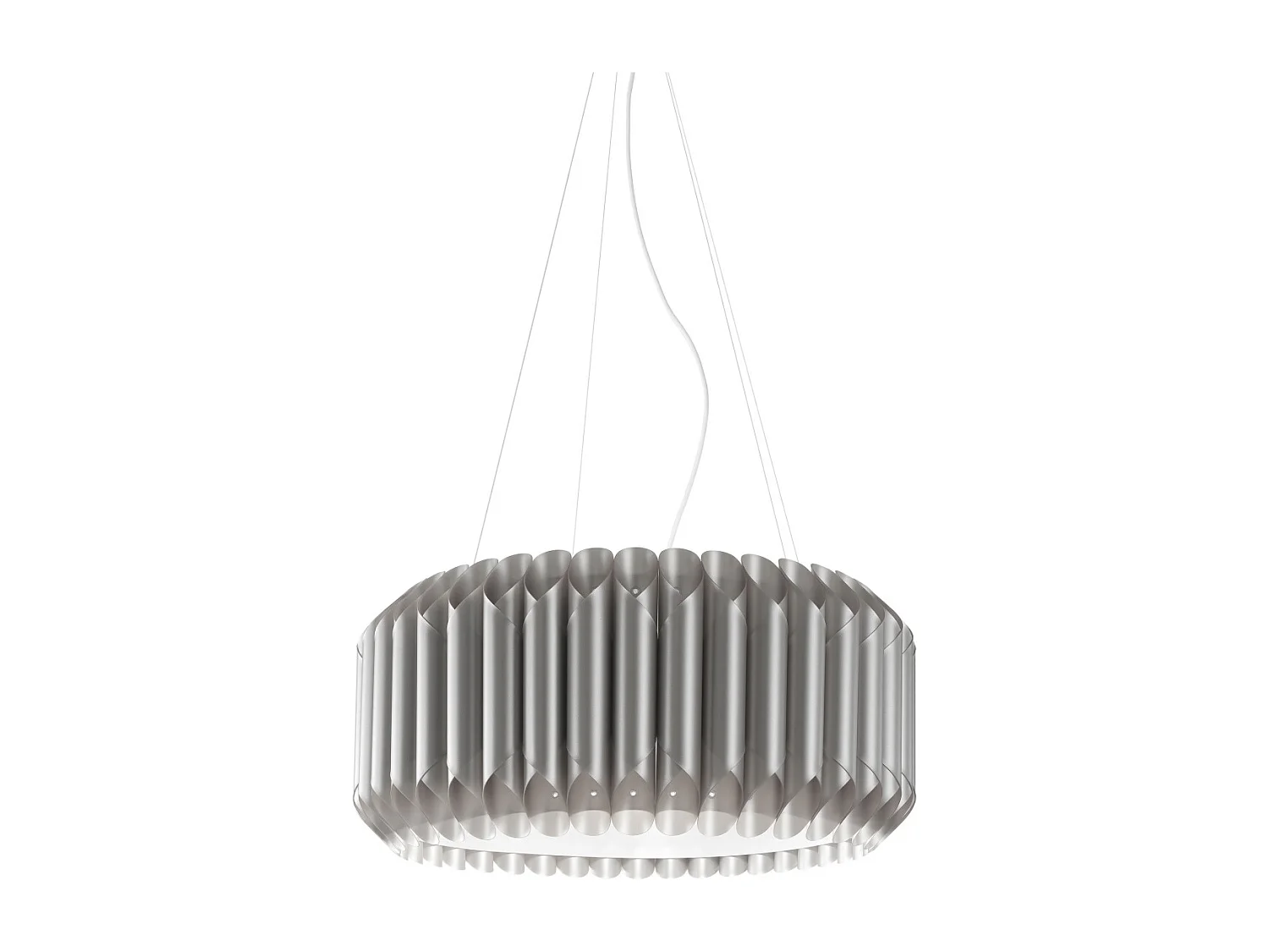 Sospensione Moderna Louise Polilux ® Argento E Metallo Cromo 1 Luce E27 D60Cm