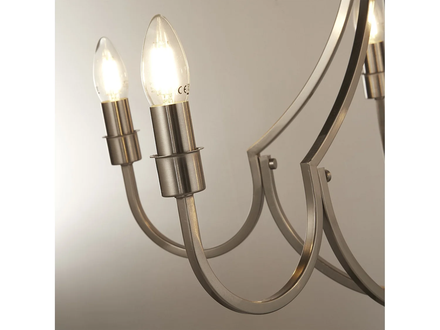 Searchlicht Lodge 5-Licht-Anhänger aus satiniertem Silbermetall