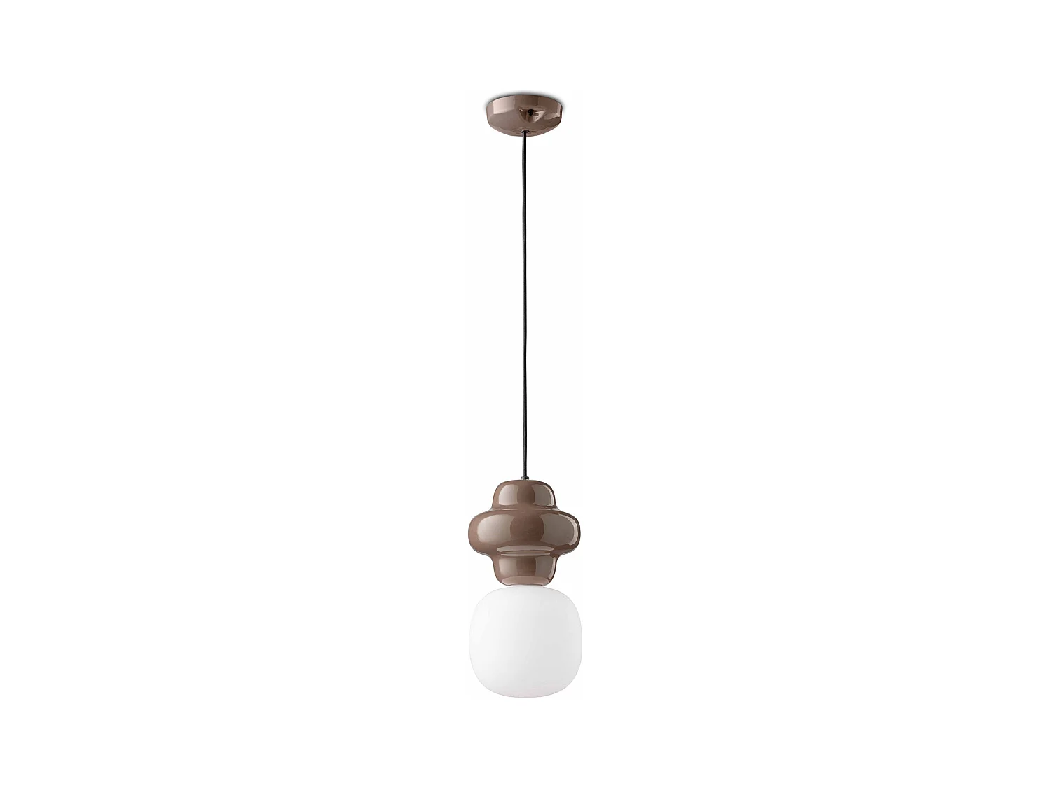 Sospensione Vintage Decò Copacabana Ceramica Marrone 1 Luce E27