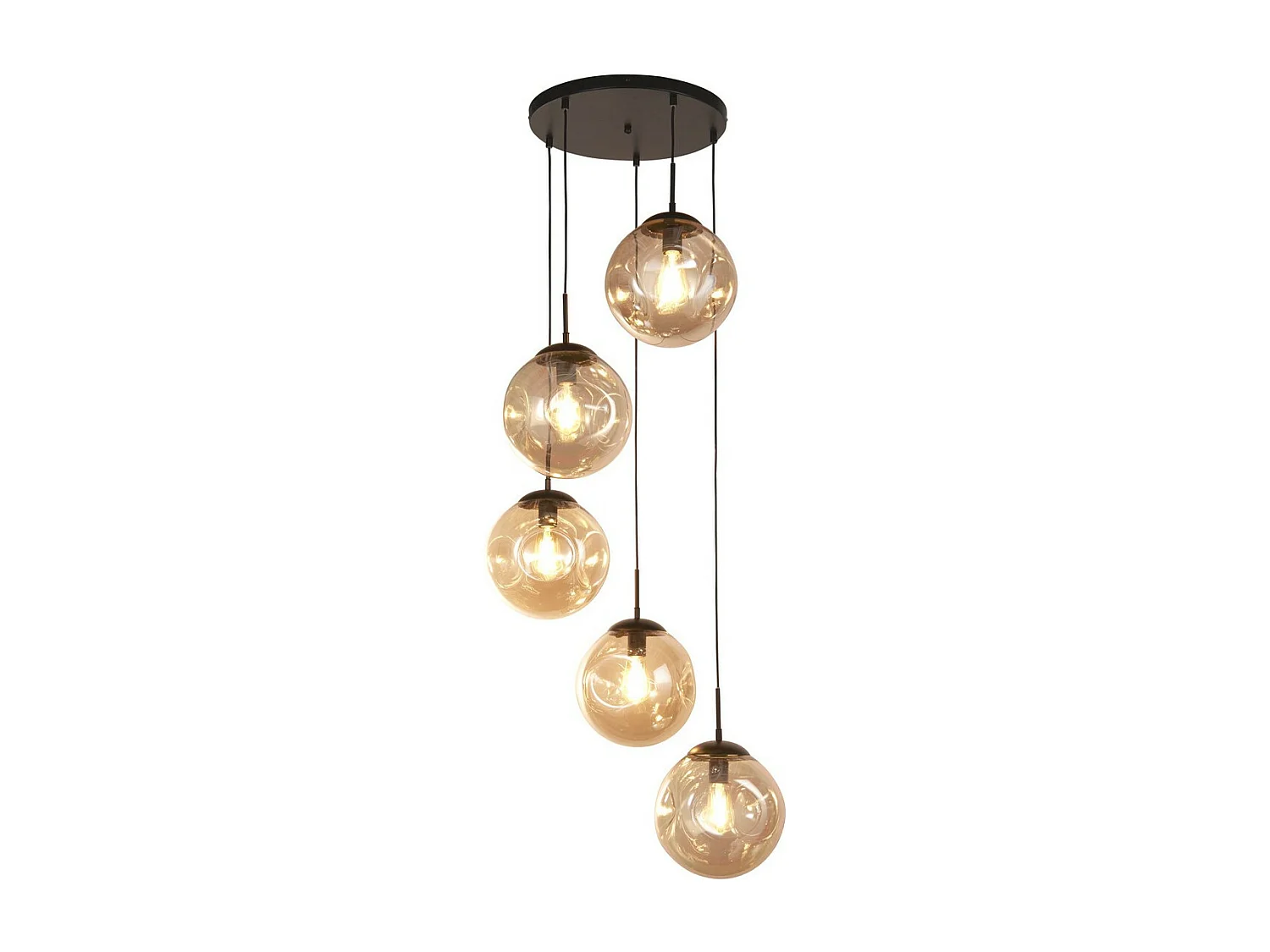 Searchlicht Punch 5 licht Multi, Drop Black, Champagner gestanztes Glas