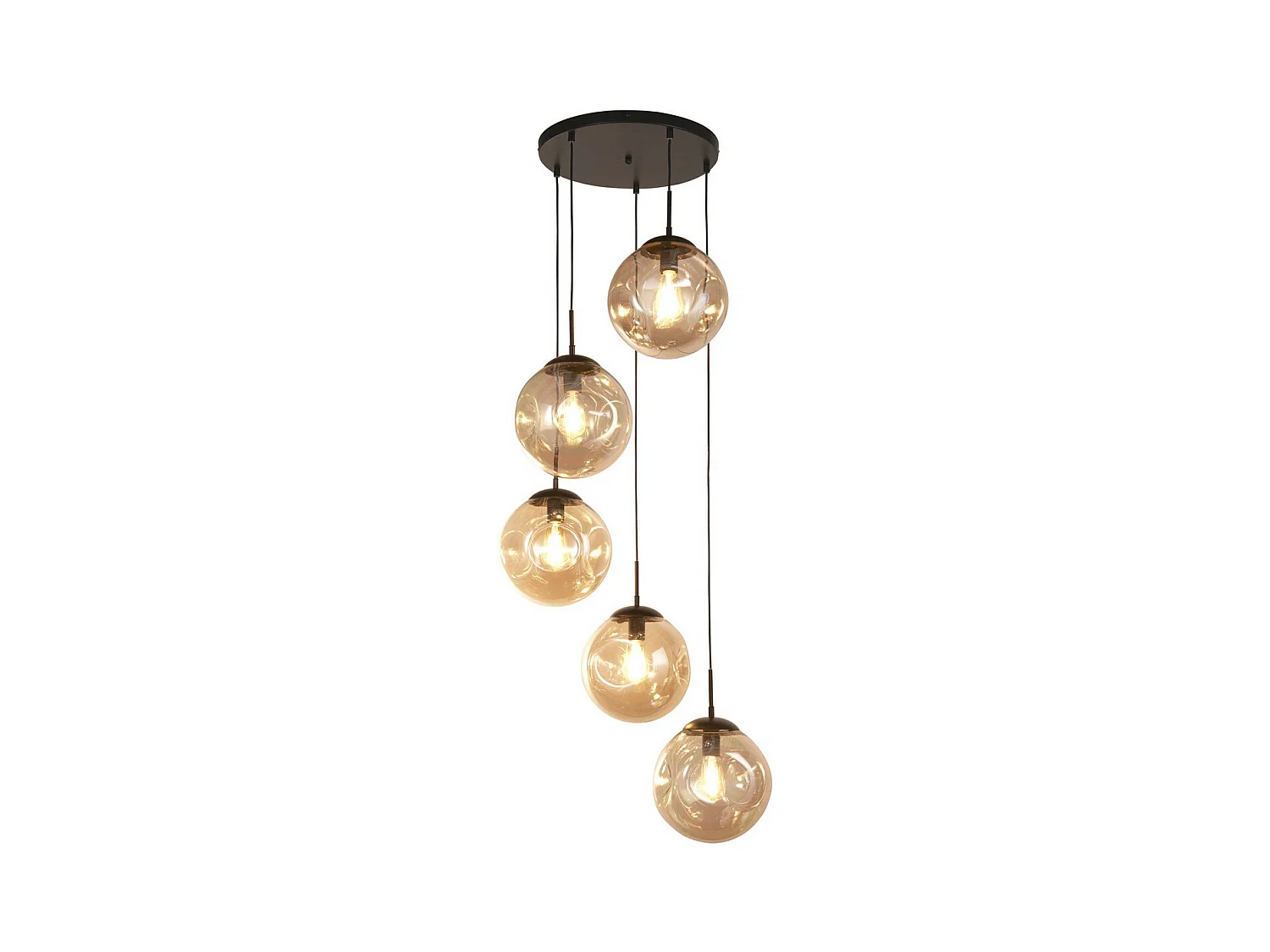 Searchlight Punch Vetro punzonato champagne a 5 luci multiluce, nero goccia