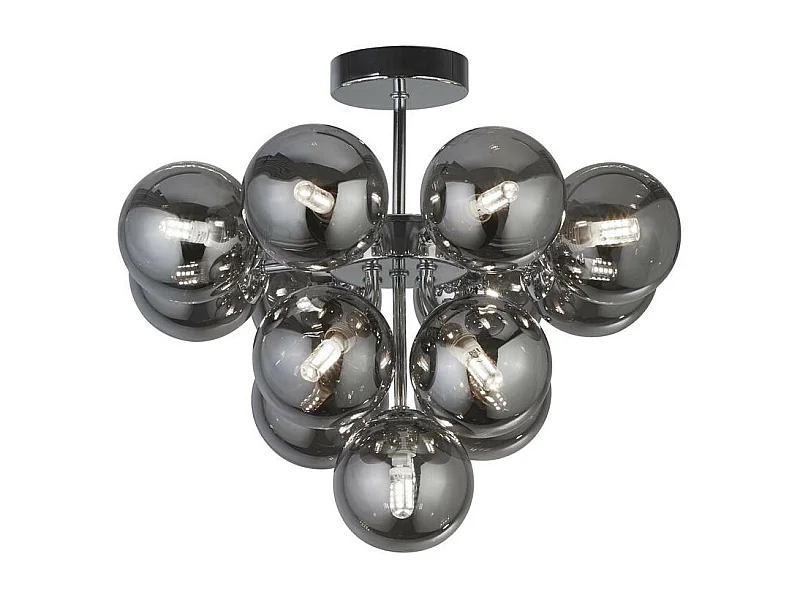 Searchlicht Berry 13-flammige Deckenleuchte, Chrom, Rauchglas