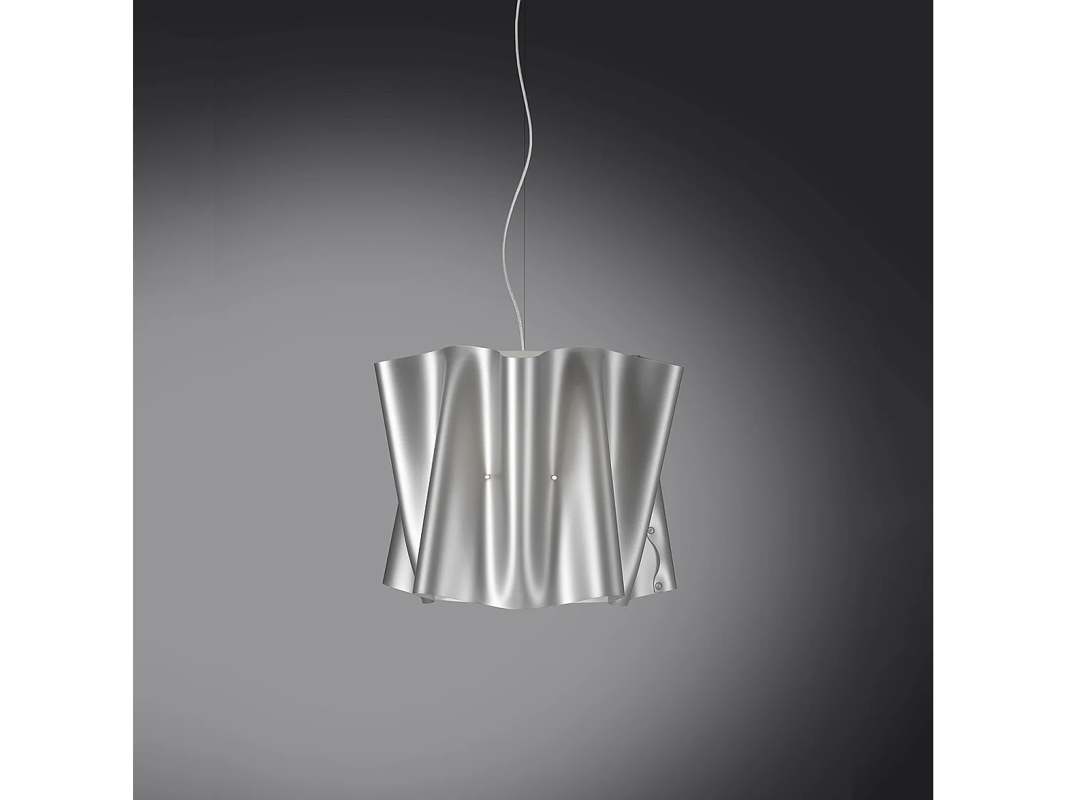 Sospensione Moderna Folio Polilux ® Argento E Metallo Cromo 1 Luce E27 D40Cm