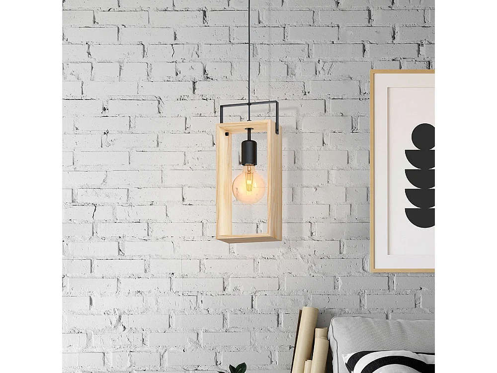 Lampadario Industrial Famborough 1 Luce Metallo Nero