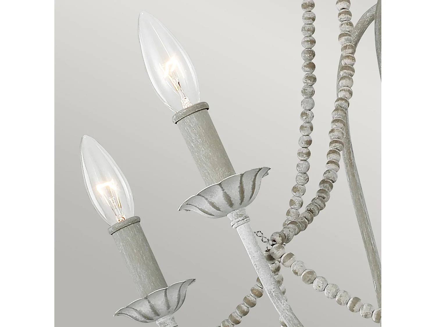 Lampadario Classico Maryville Acciaio Grigio Slavato Legno 6 Luci E14